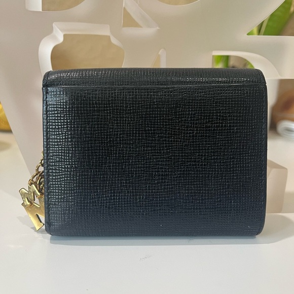 MCM SMALL BLACK LEATHER TRIFOLD WALLET - Picture 2 of 13